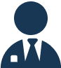 A blue and green picture of a man in a suit